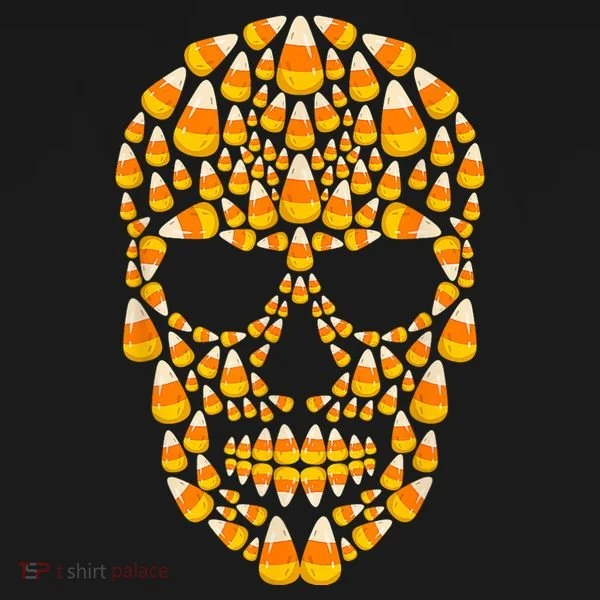 Candy Corn Skull Skeleton Halloween Funny Costume Women's T-Shirt
