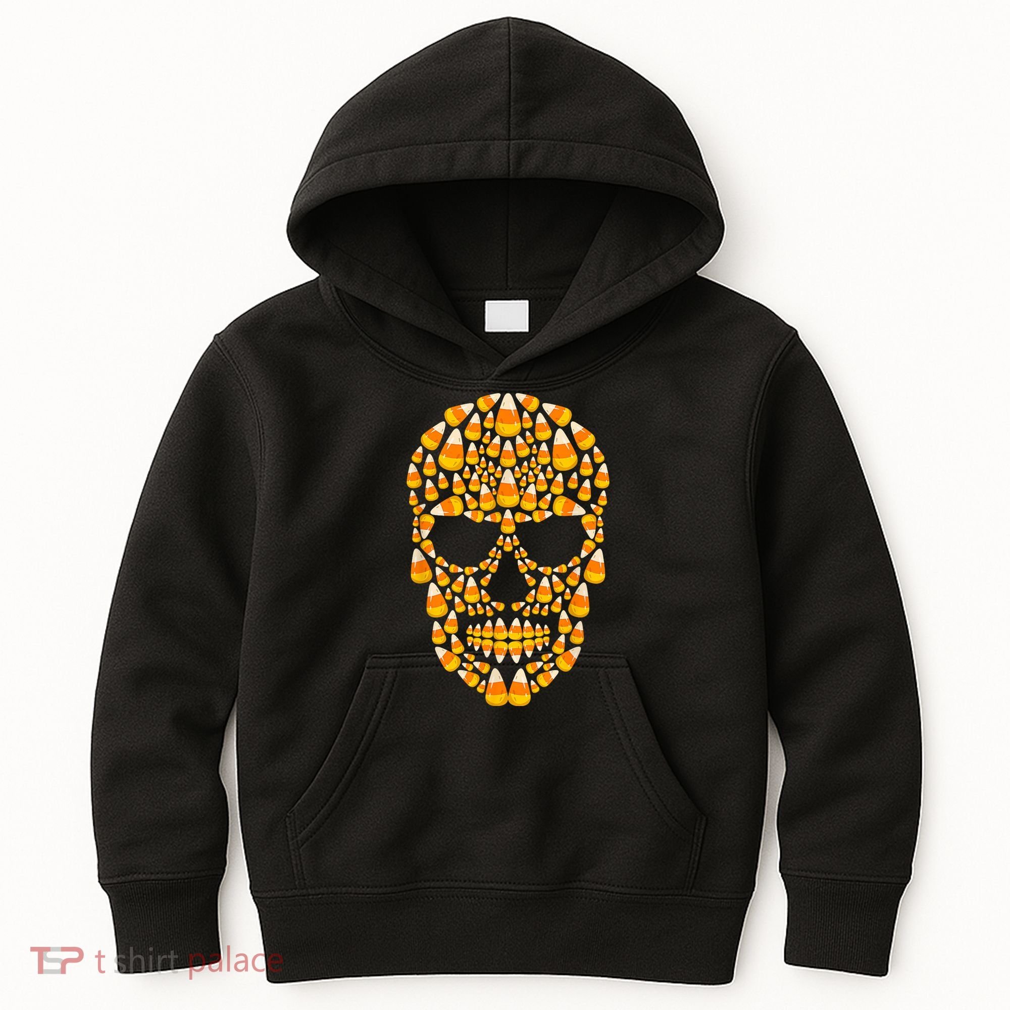 Candy Corn Skull Skeleton Halloween Funny Costume Kids Hoodie