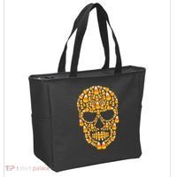 Candy Corn Skull Skeleton Halloween Funny Costume Tote Bag thumb 2