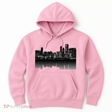 Chicago City Skyline Lights At Night Hoodie