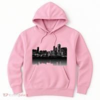 Chicago City Skyline Lights At Night Hoodie thumb 0
