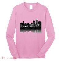 Chicago City Skyline Lights At Night Long Sleeve Shirt thumb 0
