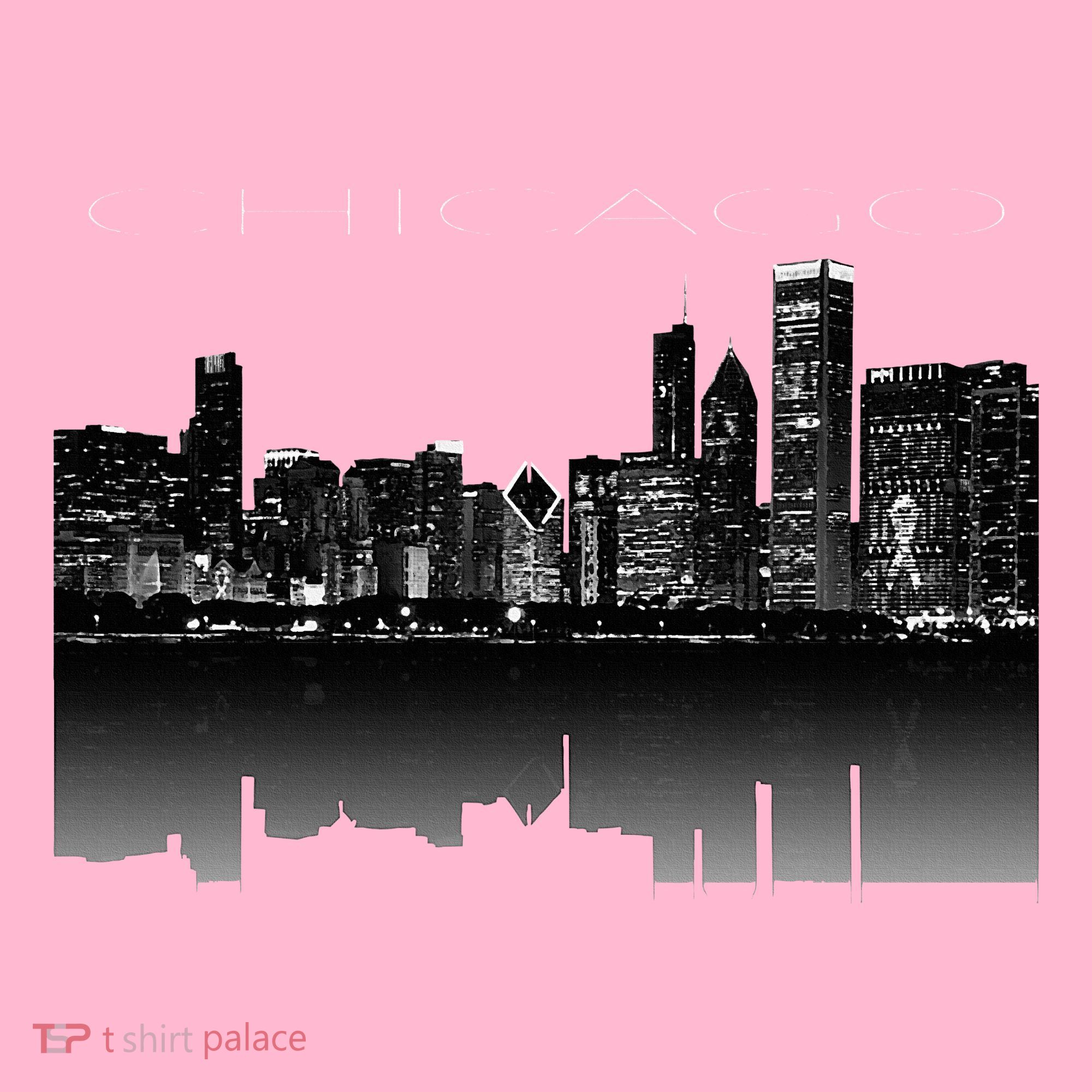 Chicago City Skyline Lights At Night Long Sleeve Shirt