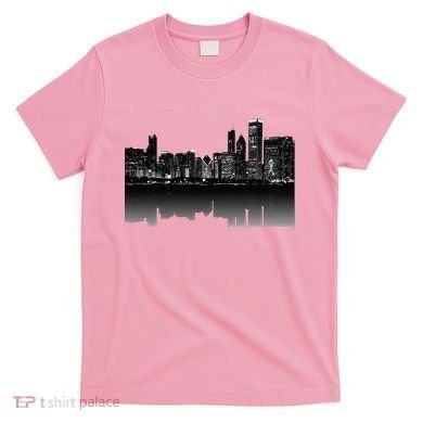 Chicago City Skyline Lights At Night T-Shirt