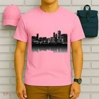 Chicago City Skyline Lights At Night T-Shirt thumb 6