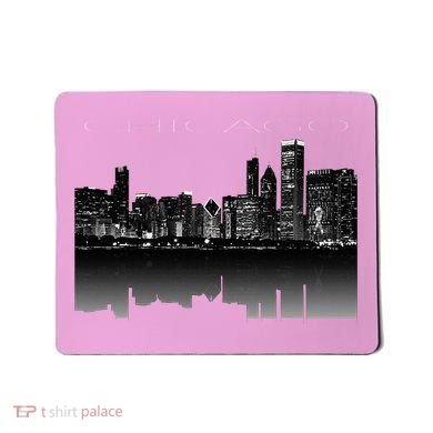 Chicago City Skyline Lights At Night Mousepad