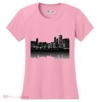 Chicago City Skyline Lights At Night Women's Cooling Performance Crew T-Shirt thumb 0