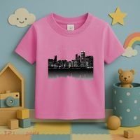 Chicago City Skyline Lights At Night Toddler T-Shirt thumb 3