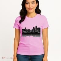 Chicago City Skyline Lights At Night Women's T-Shirt thumb 4