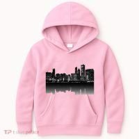 Chicago City Skyline Lights At Night Kids Hoodie thumb 0