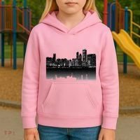Chicago City Skyline Lights At Night Kids Hoodie thumb 3
