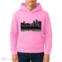 Chicago City Skyline Lights At Night Kids Hoodie thumb 4