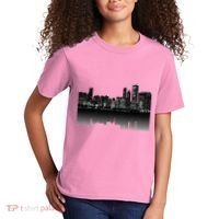 Chicago City Skyline Lights At Night Kids T-Shirt thumb 2