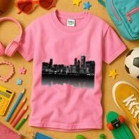 Chicago City Skyline Lights At Night Kids T-Shirt thumb 3