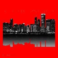 Chicago City Skyline Lights At Night Santa Hat thumb 1