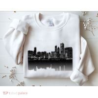 Chicago City Skyline Lights At Night Sweatshirt thumb 2