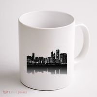 Chicago City Skyline Lights At Night Coffee Mug thumb 1