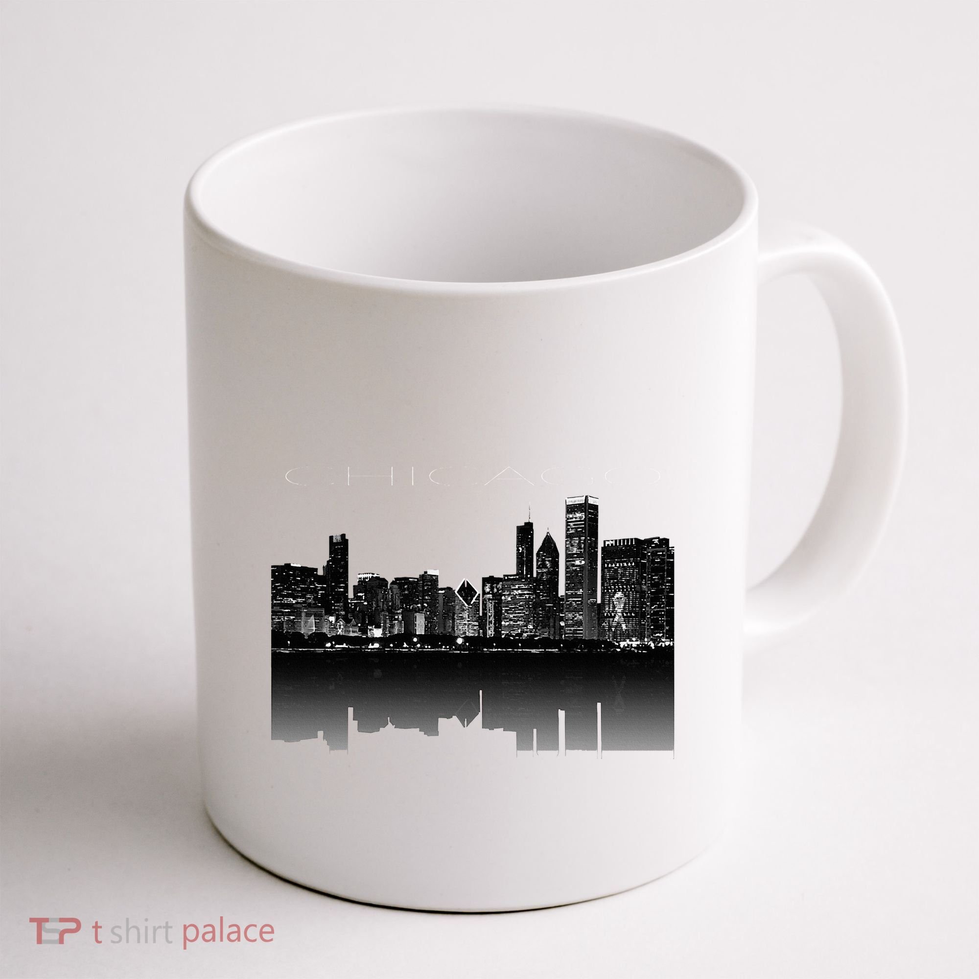 Chicago City Skyline Lights At Night Coffee Mug