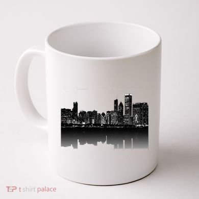 Chicago City Skyline Lights At Night Coffee Mug
