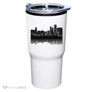 Chicago City Skyline Lights At Night Tumbler