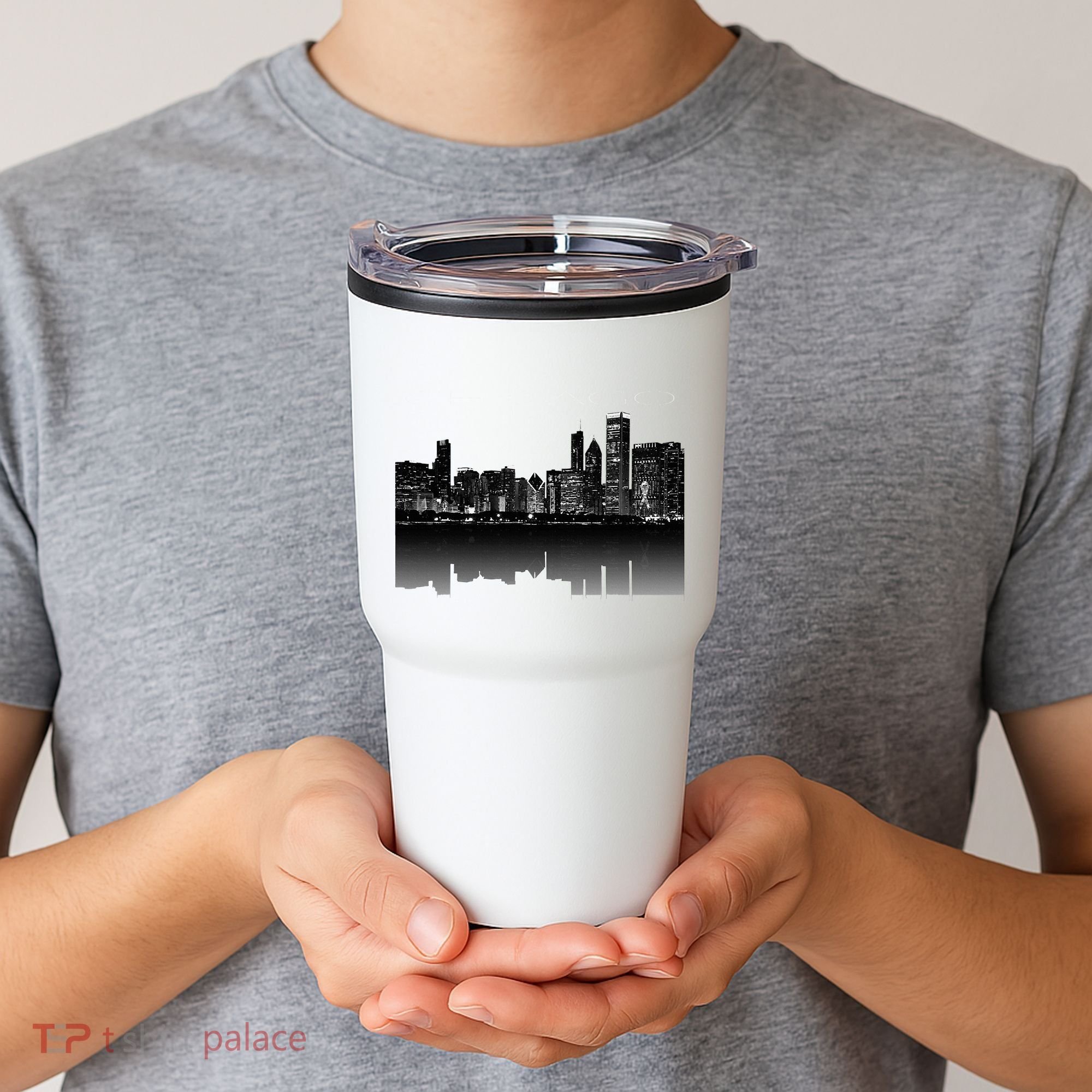 Chicago City Skyline Lights At Night Tumbler