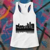 Chicago City Skyline Lights At Night Women's Tank Top thumb 3