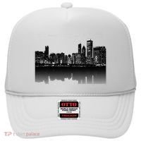 Chicago City Skyline Lights At Night Hat thumb 0