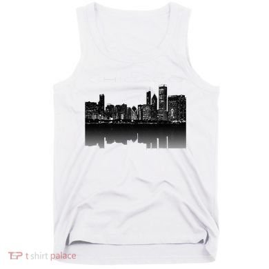Chicago City Skyline Lights At Night Tank Top
