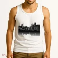 Chicago City Skyline Lights At Night Tank Top thumb 3