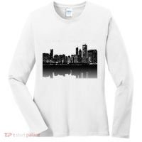Chicago City Skyline Lights At Night Women's Long Sleeve Shirt thumb 0