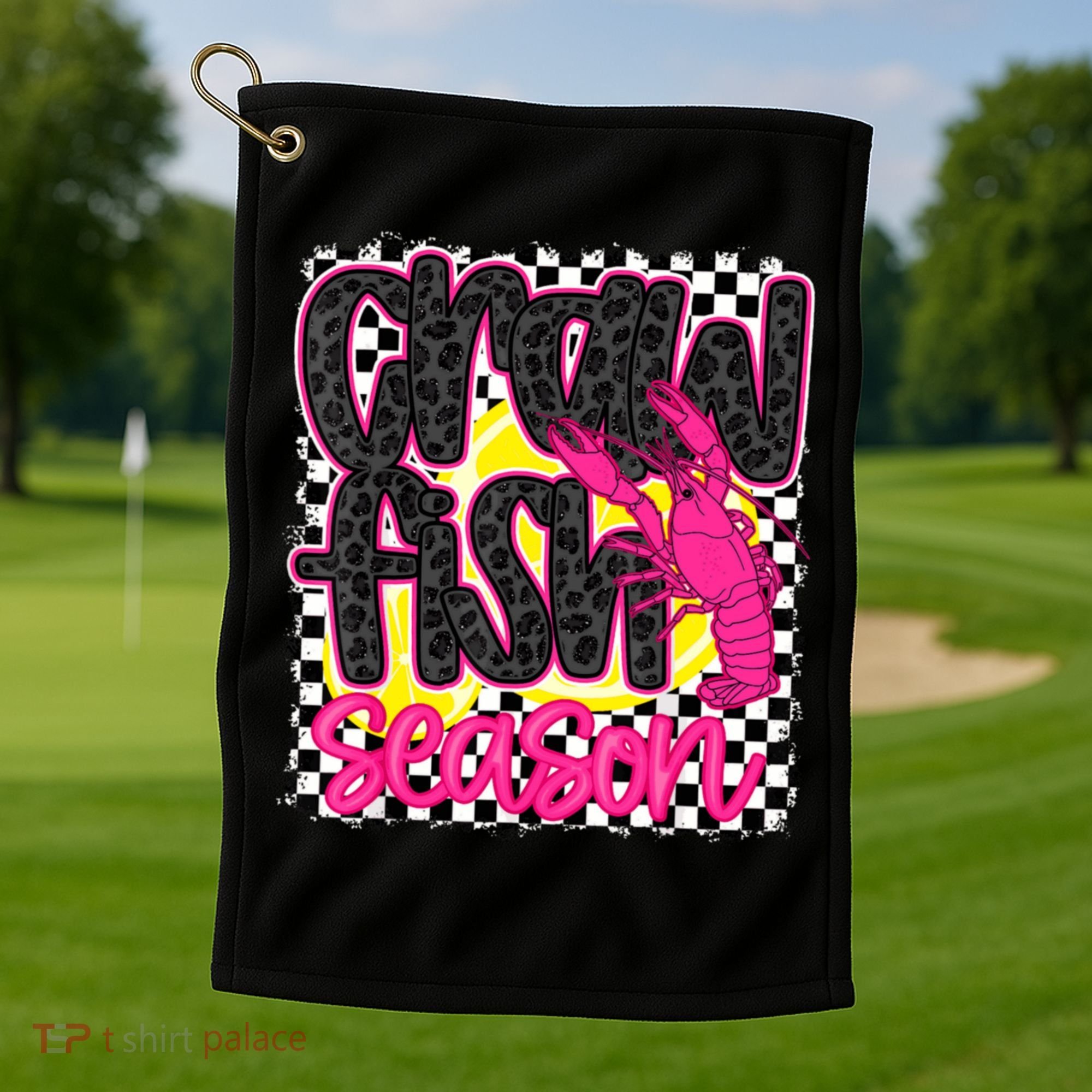 Cute Crawfish Season Golf Towel