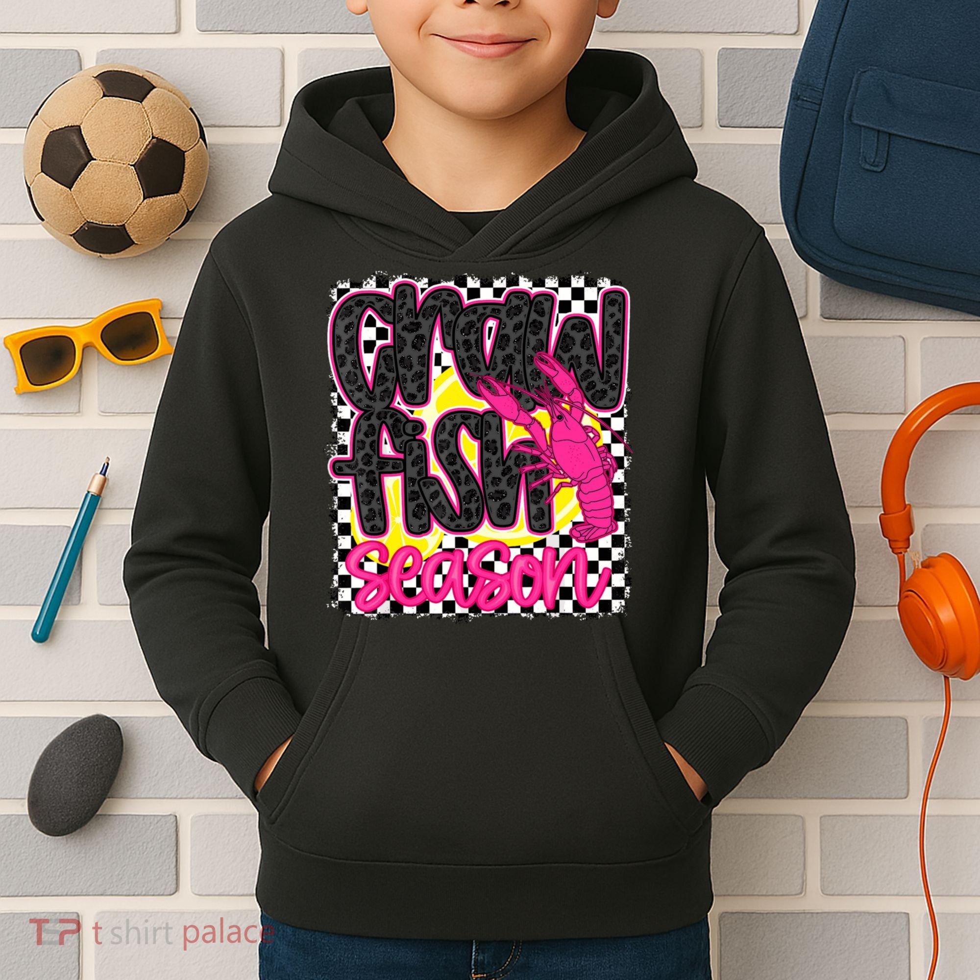 Cute Crawfish Season Kids Hoodie
