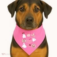 Cute Coquette Spooky Season USA-Made Doggie Bandana thumb 1