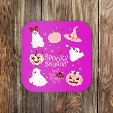 Cute Coquette Spooky Season Coaster