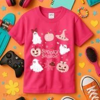 Cute Coquette Spooky Season Kids T-Shirt thumb 3