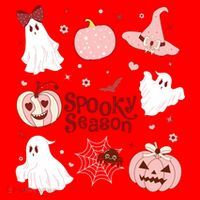 Cute Coquette Spooky Season Santa Hat thumb 1