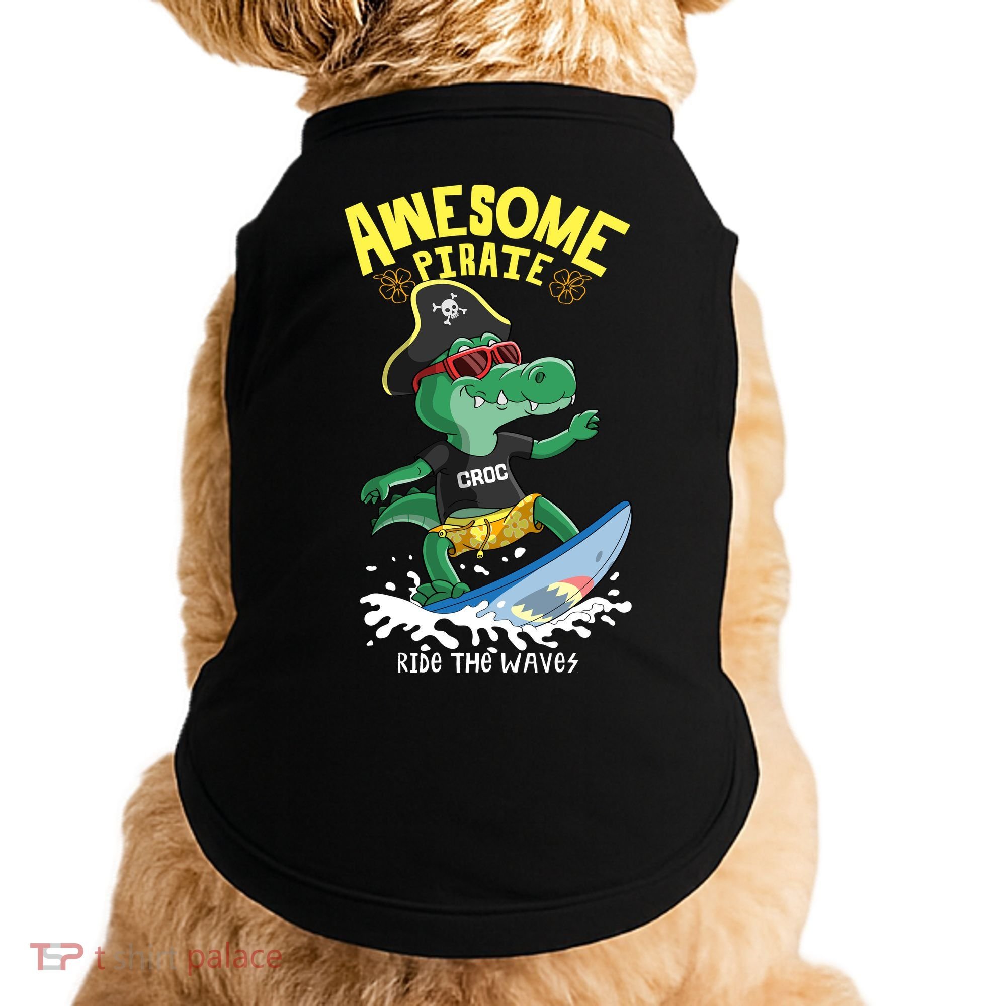 Cool Crocodile Surfing Doggie Tank