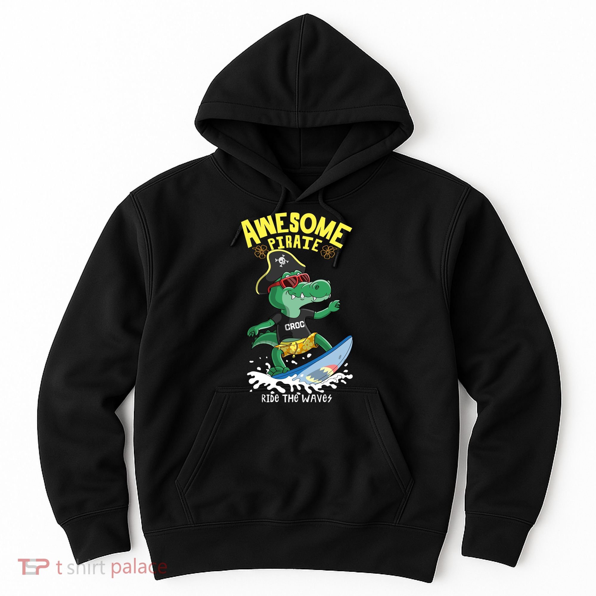 Cool Crocodile Surfing Hoodie