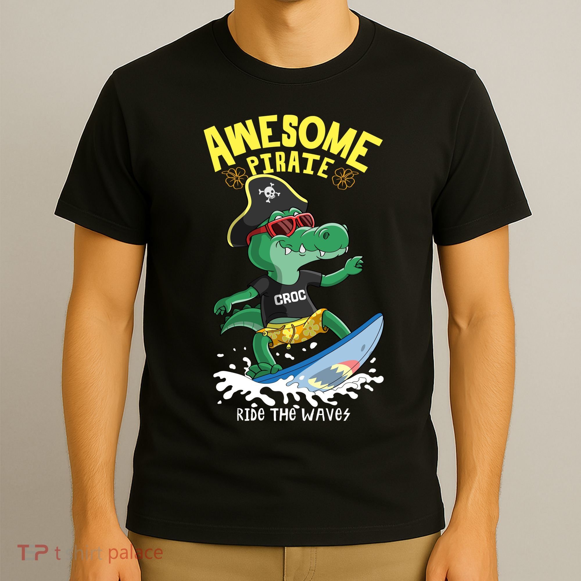 Cool Crocodile Surfing T-Shirt