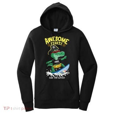 Cool Crocodile Surfing Women's Hoodie