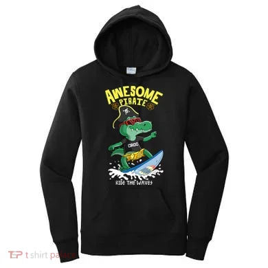 Cool Crocodile Surfing Women's Hoodie