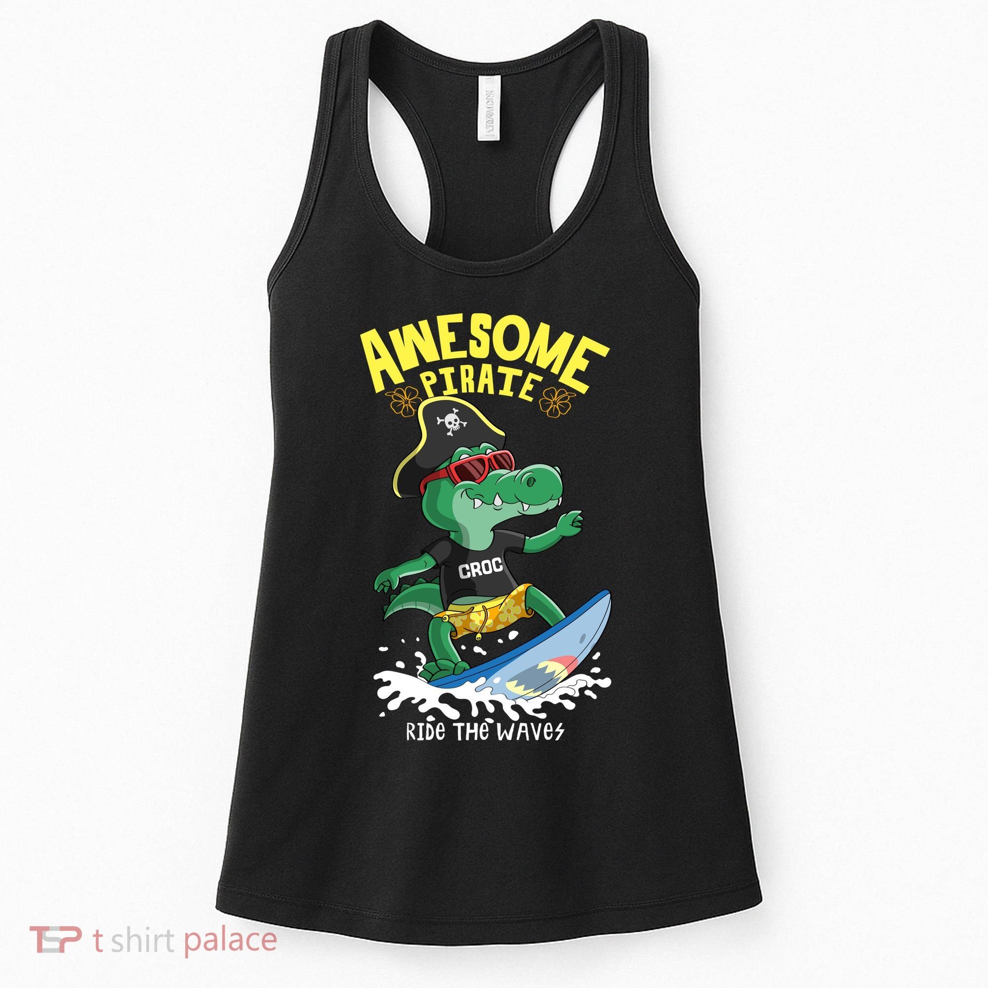 Cool Crocodile Surfing Women's Tank Top