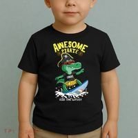 Cool Crocodile Surfing Toddler T-Shirt thumb 2