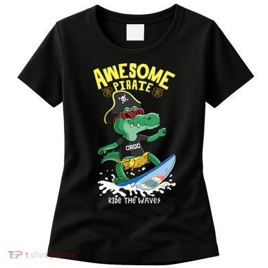 Cool Crocodile Surfing Women's T-Shirt