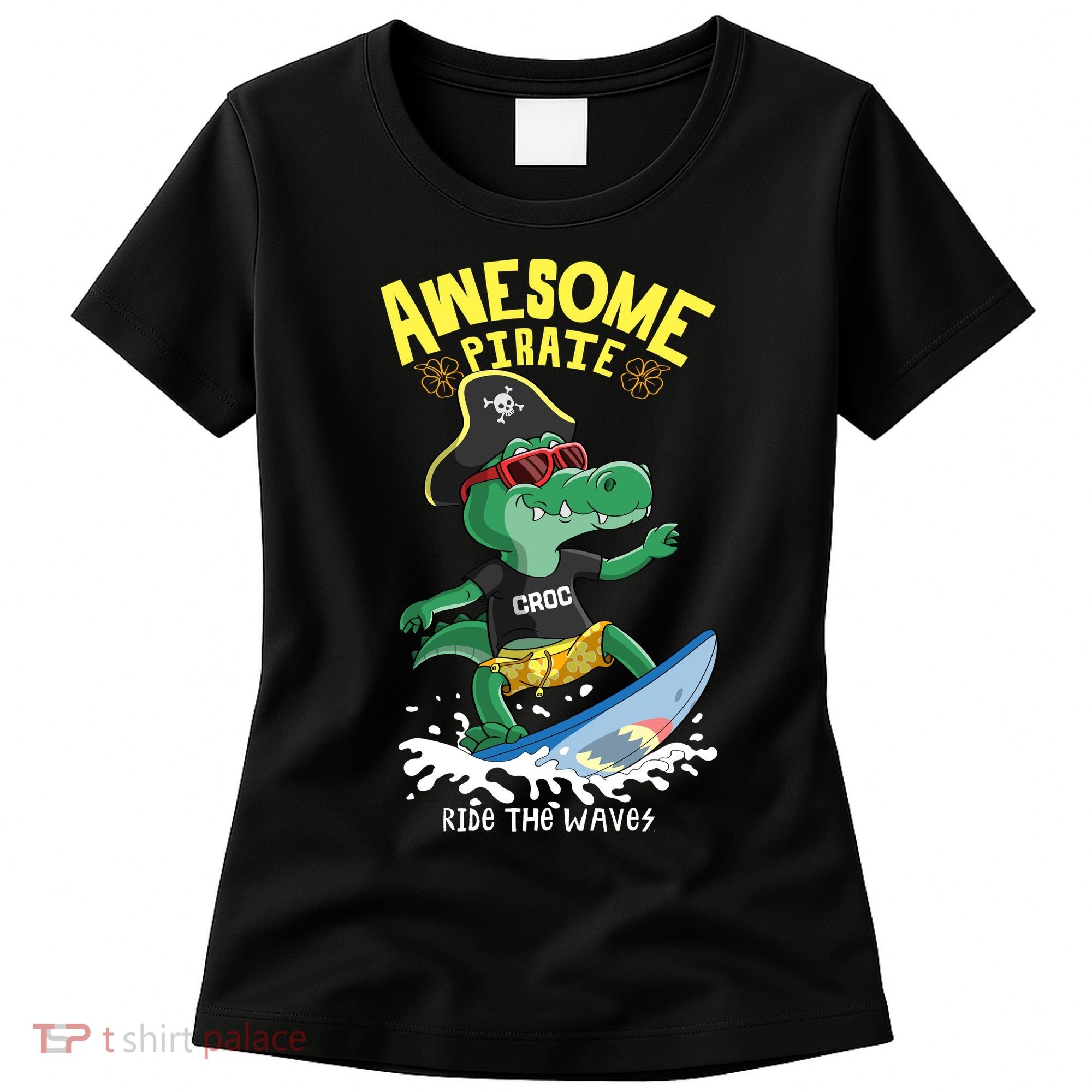 Cool Crocodile Surfing Women's T-Shirt