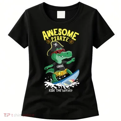 Cool Crocodile Surfing Women's T-Shirt