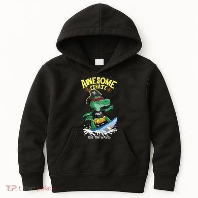 Cool Crocodile Surfing Kids Hoodie