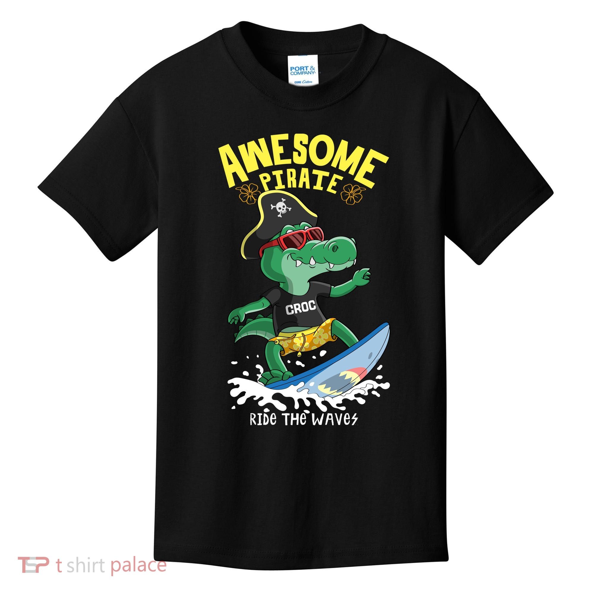 Cool Crocodile Surfing Kids T-Shirt