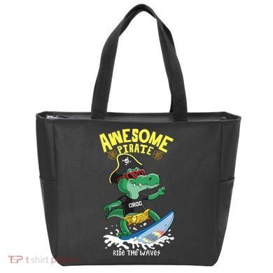 Cool Crocodile Surfing Tote Bag