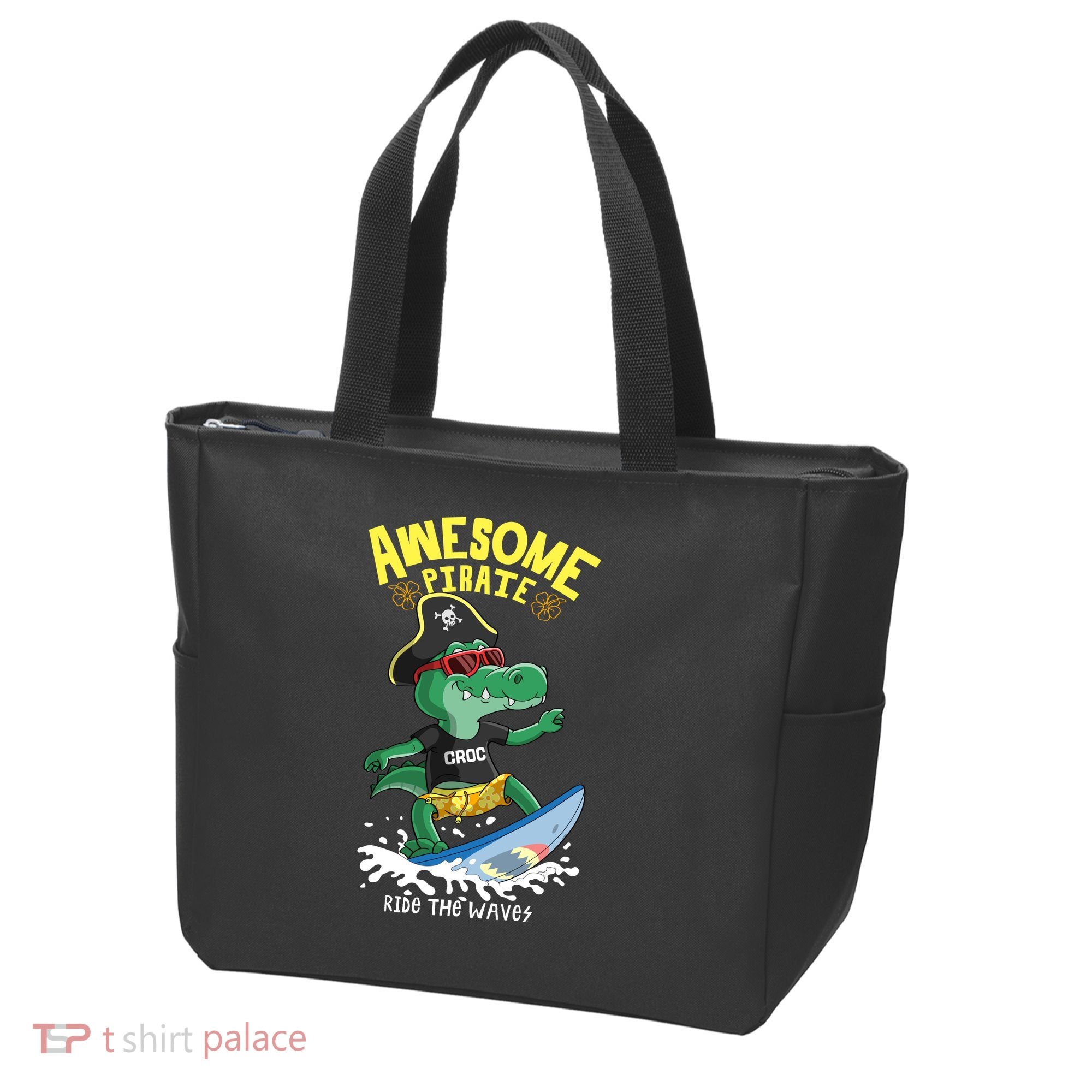 Cool Crocodile Surfing Tote Bag
